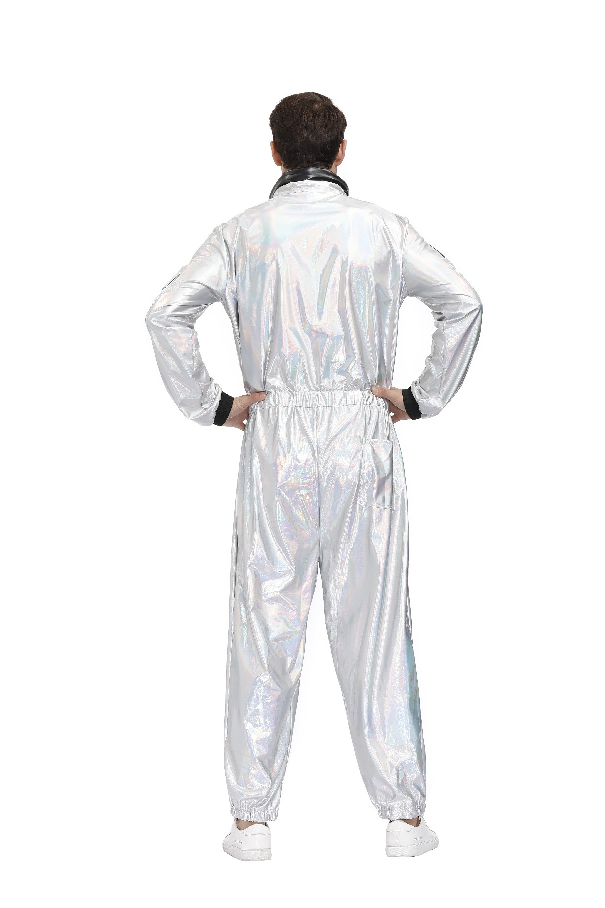 Halloween Silver Pilot Astronaut Alien Spaceman Cosplay Costume